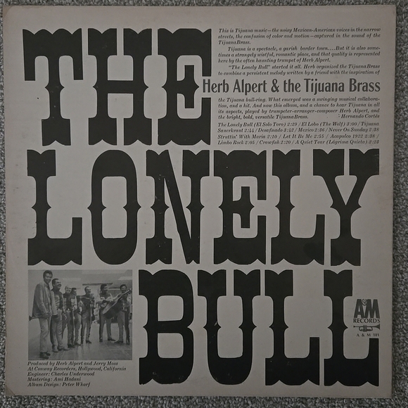 THE LONELY BULL - HERB ALPERT & THE TIJUNA BRASS - LP VINYL ALBUM - Picture 2 of 8